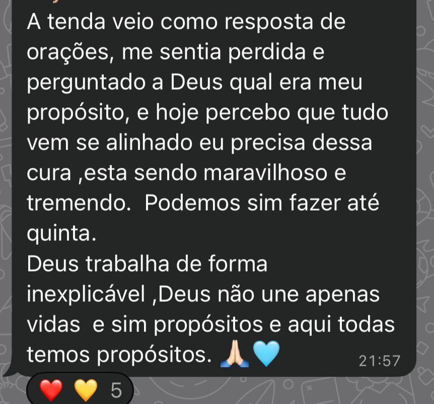 Depoimento de participante da Tenda 4