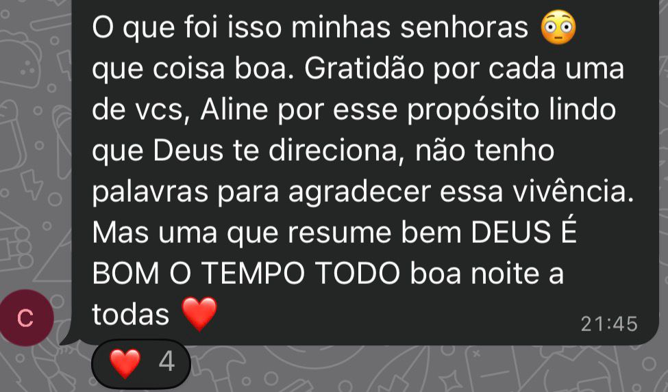 Depoimento de participante da Tenda 5