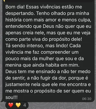 Depoimento de participante da Tenda 9
