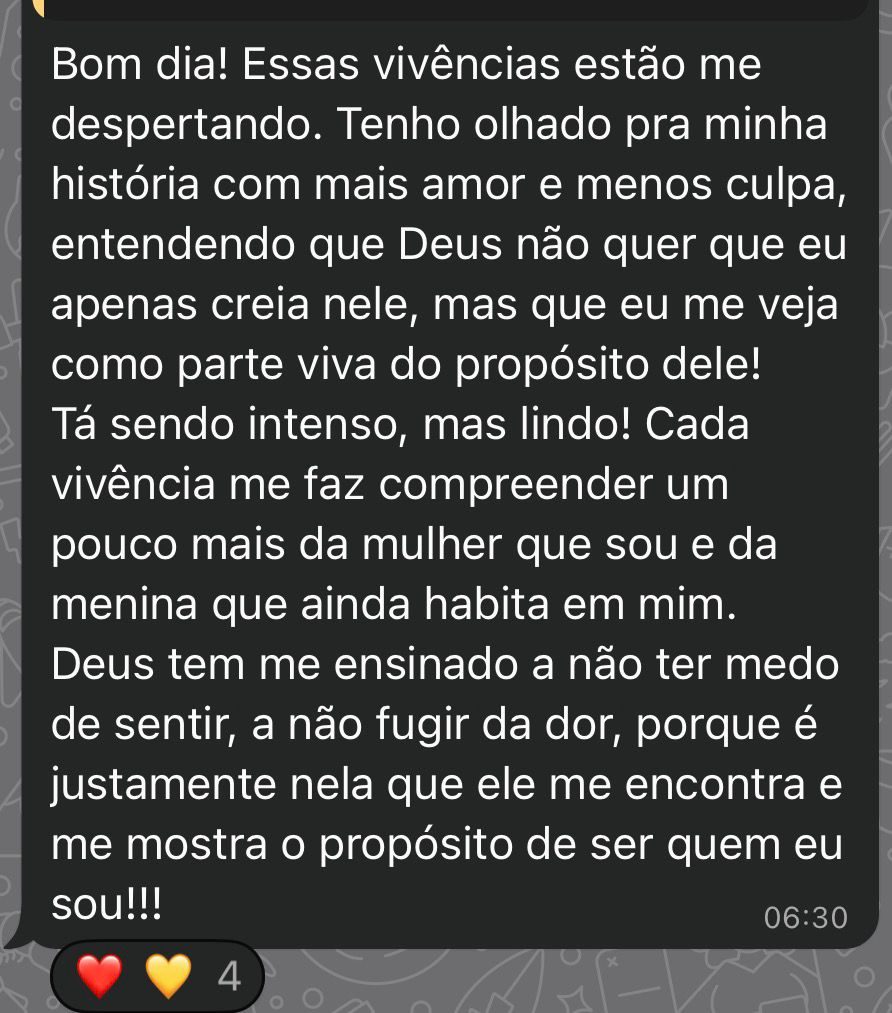 Depoimento de participante da Tenda 9